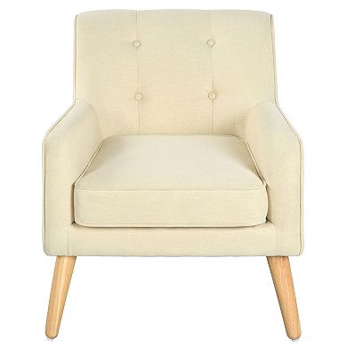 Trikiousd Mid Century Modern Tufted Accent Chair Upholstered Armchair Wood Legs