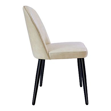 Trikiousd PU Leather Dining Chairs Set of 2 Armless Chair with Metal Legs