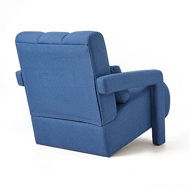 Trikiousd Modern Upholstered Accent Chair Linen Armchair with Pillow