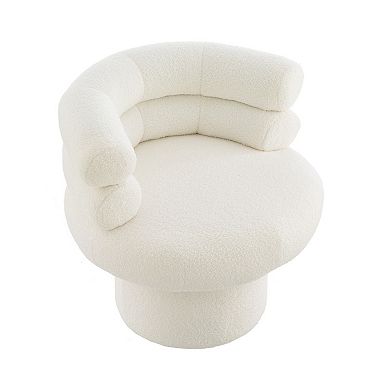 Trikiousd 360 Swivel Accent Chair Round Barrel Chair Upholstered Vanity Chair