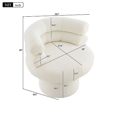 Trikiousd 360 Swivel Accent Chair Round Barrel Chair Upholstered Vanity Chair