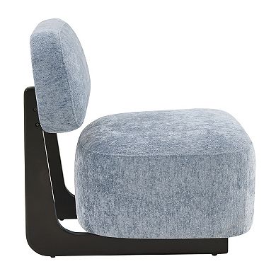 Trikiousd Modern Accent Chair Solid Wood Frame Chenille Upholstered Lounge Chair