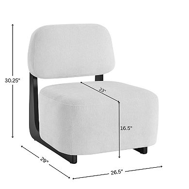 Trikiousd Modern Accent Chair Solid Wood Frame Chenille Upholstered Lounge Chair