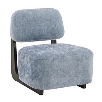 Trikiousd Modern Accent Chair Solid Wood Frame Chenille Upholstered Lounge Chair