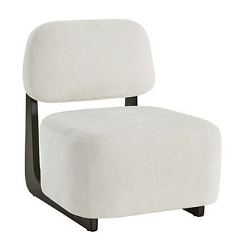 Trikiousd Modern Accent Chair Solid Wood Frame Chenille Upholstered Lounge Chair