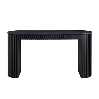 Trikiousd Modern Console Table with Drawer Curved Entryway Table