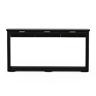 Trikiousd Storage Console Table with 3 Drawers Narrow Sofa Table