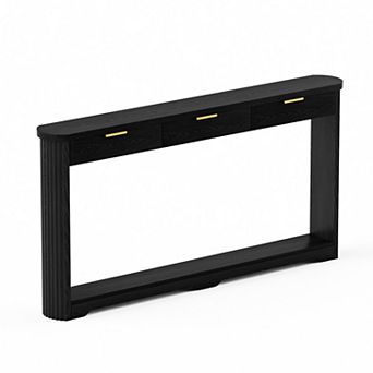Trikiousd Storage Console Table with 3 Drawers Narrow Sofa Table