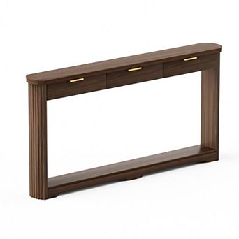 Trikiousd Storage Console Table with 3 Drawers Narrow Sofa Table