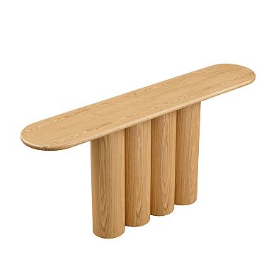 Trikiousd Modern Console Table 67" Entryway Table with Cylinder Legs