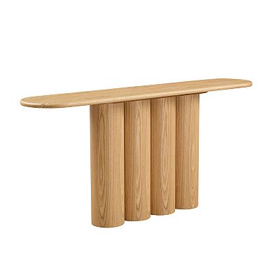 Trikiousd Modern Console Table 67" Entryway Table with Cylinder Legs
