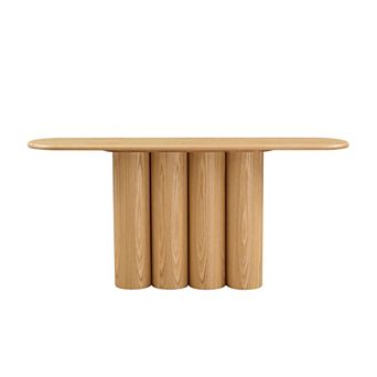 Trikiousd Modern Console Table 67" Entryway Table with Cylinder Legs