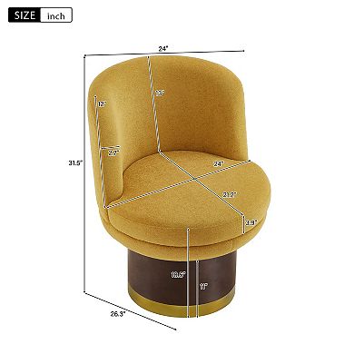 Trikiousd 360 Swivel Accent Chair Upholstered Chenille Barrel Chair Round Chair