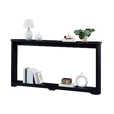 Trikiousd 70.1" Narrow Wooden Console Table Entryway Sofa Table with Storage Shelf