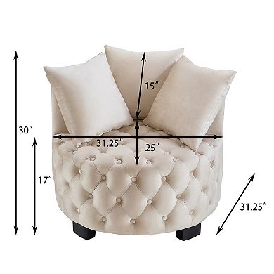 Trikiousd Contemporary Tufted Accent Chair Upholstered Leisure Club Chair