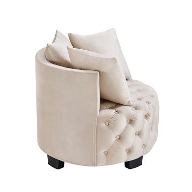 Trikiousd Contemporary Tufted Accent Chair Upholstered Leisure Club Chair