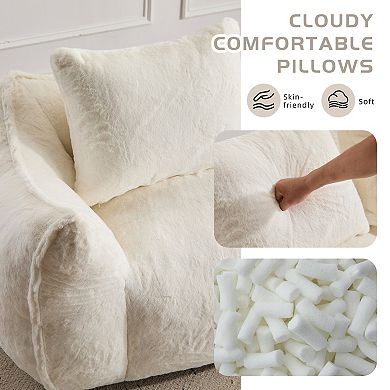 Trikiousd Giant Bean Bag Sofa Loveseat Oversized Chaise Lounge Chair