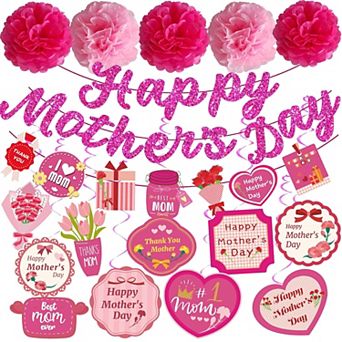 Happy Mother's Day Banner & Swirls