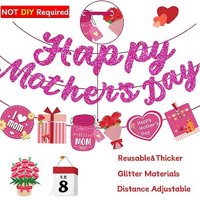 Happy Mother's Day Banner & Swirls