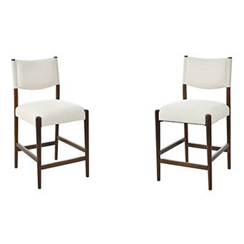 Trikiousd 26.4 Inch Solid Wood Counter Height Bar Stools Set of 2 Upholstered Kitchen Chairs