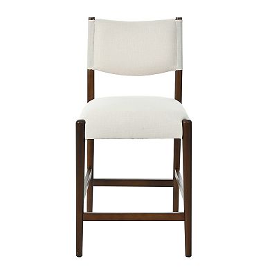 Trikiousd 26.4 Inch Solid Wood Counter Height Bar Stools Set of 2 Upholstered Kitchen Chairs