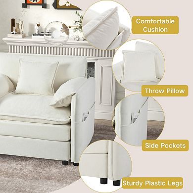 Trikiousd Oversized Chenille Loveseat Sofa 2-Seater Deep Seat Modular Cloud Couch