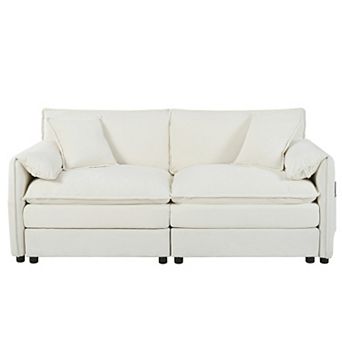 Trikiousd Oversized Chenille Loveseat Sofa 2-Seater Deep Seat Modular Cloud Couch