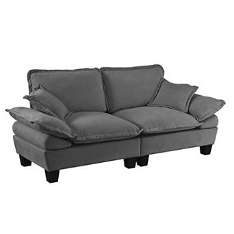 Trikiousd Oversized Chenille Loveseat Sofa 2-Seater Deep Seat Modular Cloud Couch