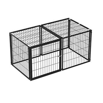 Trikiousd 48" Large Dog Cage Metal Indoor Kennel with Top Cover