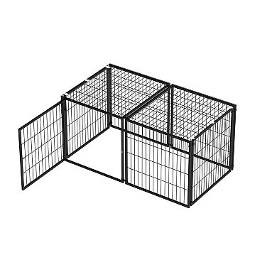Trikiousd 48" Large Dog Cage Metal Indoor Kennel with Top Cover