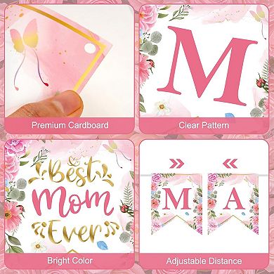 Best Mom Ever Pink Banner for Mother's Day