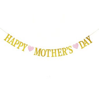 Gold Glitter Mother's Day Banner & Garland