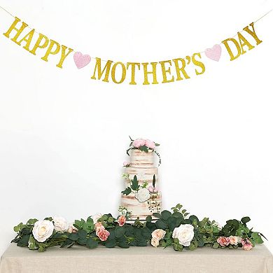 Gold Glitter Mother's Day Banner & Garland