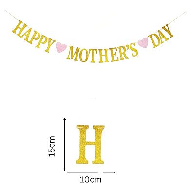 Gold Glitter Mother's Day Banner & Garland