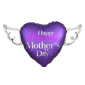 Purple Heart Balloon with Angel Wings