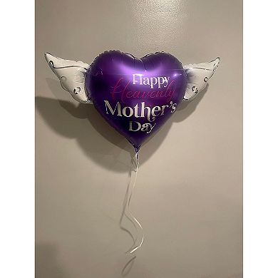 Purple Heart Balloon with Angel Wings