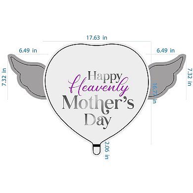 Purple Heart Balloon with Angel Wings