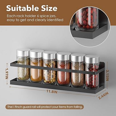 2-Pack Magnetic Refrigerator Spice Rack Shelf, Kitchen Organizer Storage