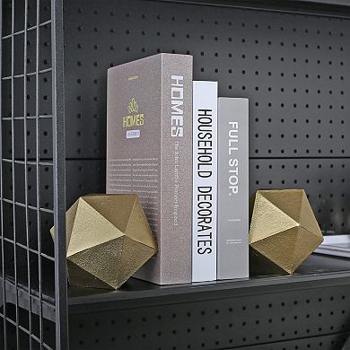 Gold Sphere Bookends, Modern Decor