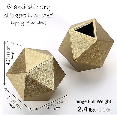 Gold Sphere Bookends, Modern Decor