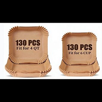 260 pc Air Fryer Liners Set, Silicone and Disposable, Non-Stick, Reusable