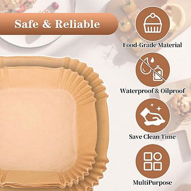 260-Piece Air Fryer Liners Set, Silicone and Disposable, Non-Stick, Reusable