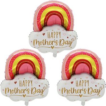 3 pc Rainbow Foil Mother's Day Balloons