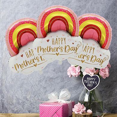 3-Pc Rainbow Foil Mother's Day Balloons