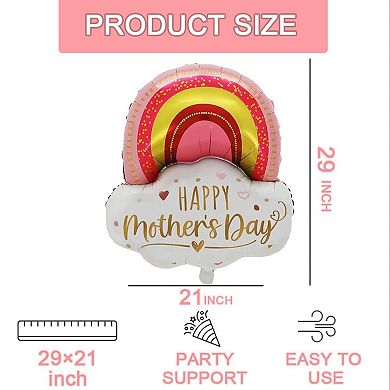 3-Pc Rainbow Foil Mother's Day Balloons