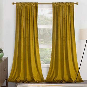 Velvet Blackout Curtains, Thermal Insulated Back Tab Panels
