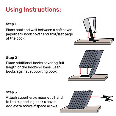Hidden Metal Bookends, Sturdy Organizer