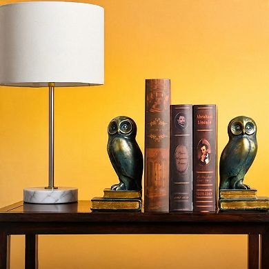 Owl Bronze Bookends, Anti-Slip Base