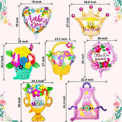 12Pcs Premium Heart-Shaped Mother's Day Balloons