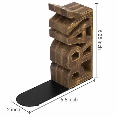 Wooden Bookends, Library Desk Decor